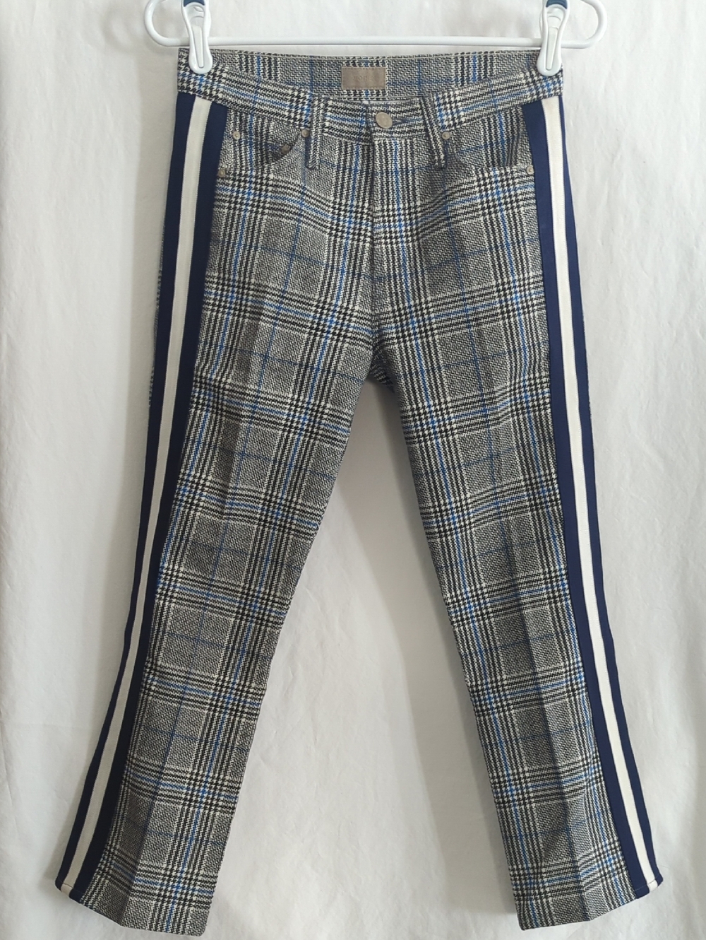 MOTHER The Insider Ankle Plaid Racing Stripe Jeans Style #1327-769 Size 25